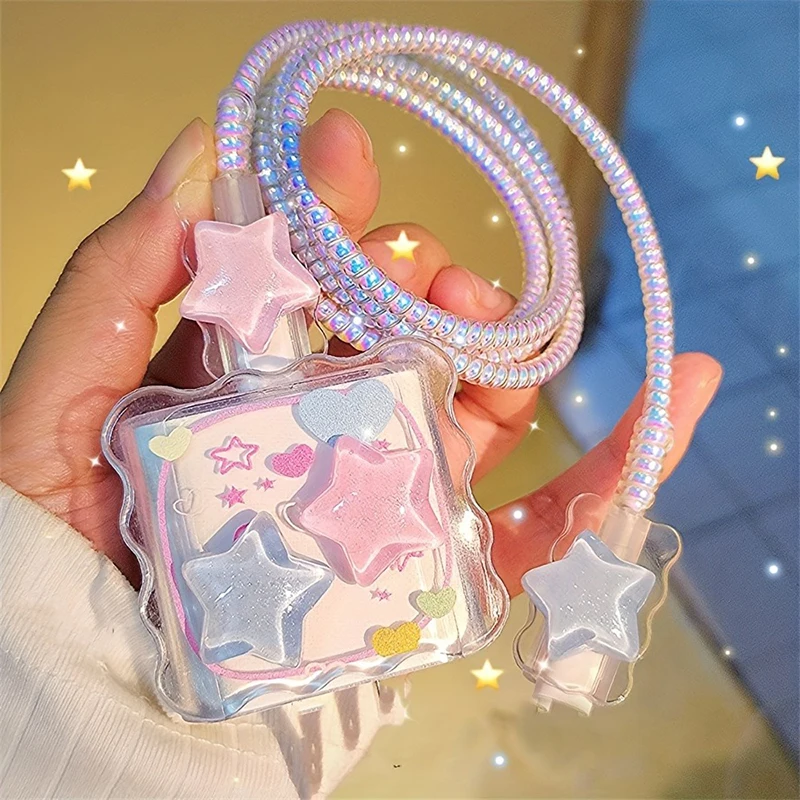 Phone Accessories Aesthetic - Kawaii милый 3D Star Love Heart