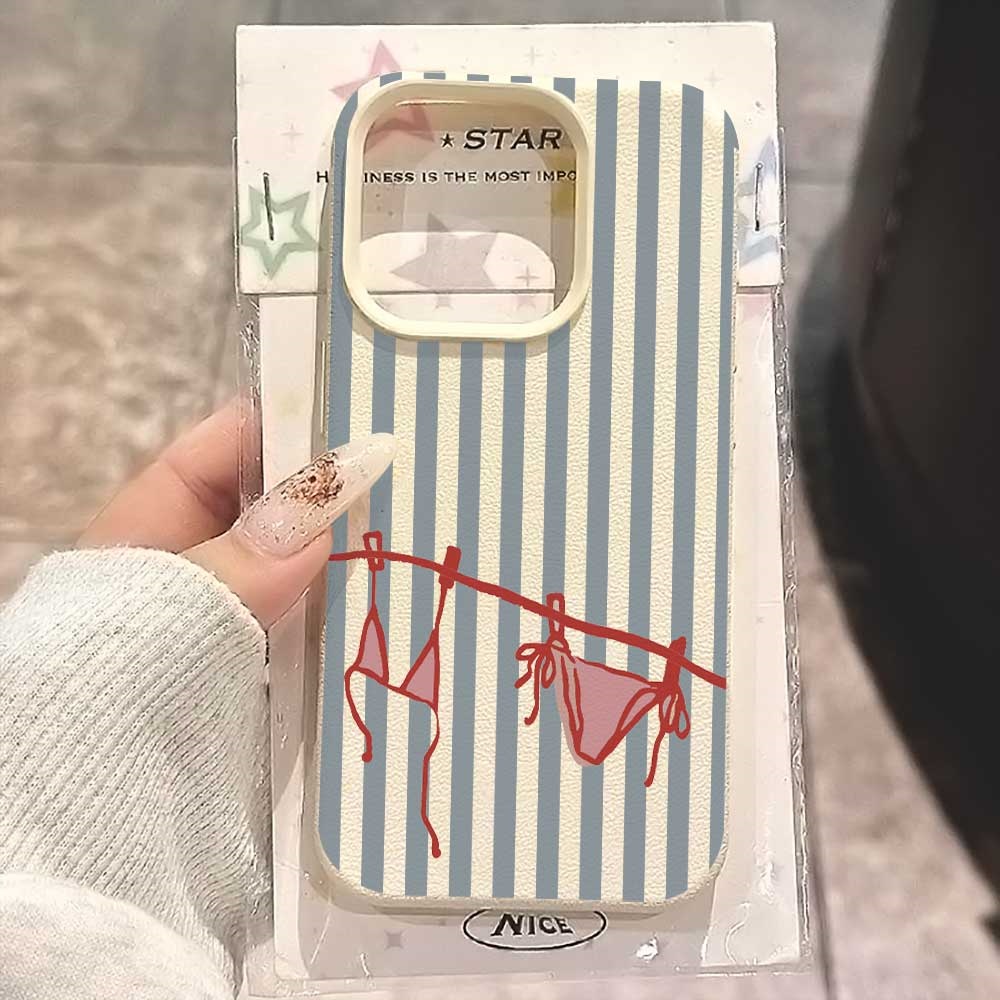 Phone Accessories To Sell - Сине-белый полосатый чехол-бикини для iPhone 17